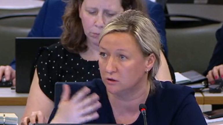 Maïté Blanchette Vézina hier à l'étude des crédits Photo: capture d'écran Assemblée nationale